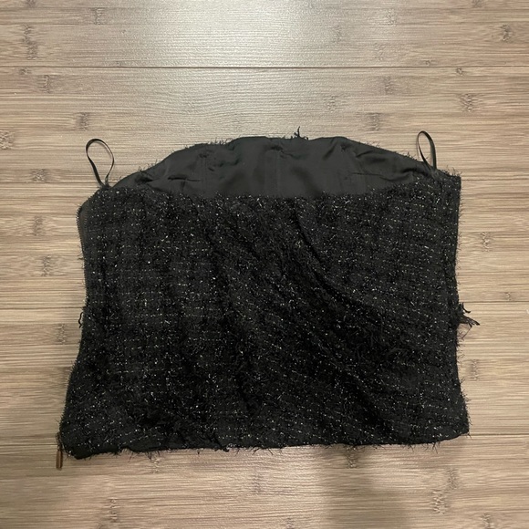 Corset crop black top with silver detailing with side zipper - Picture 5 of 5